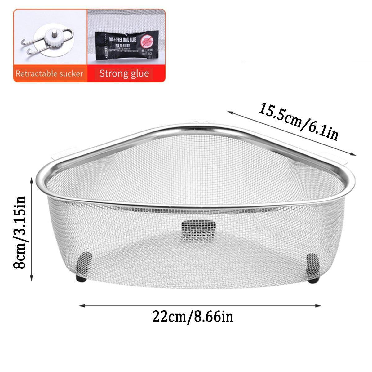 Triangle Sink Strainer Basket Household Kitchen Shelf Leftover Draining Rack 3