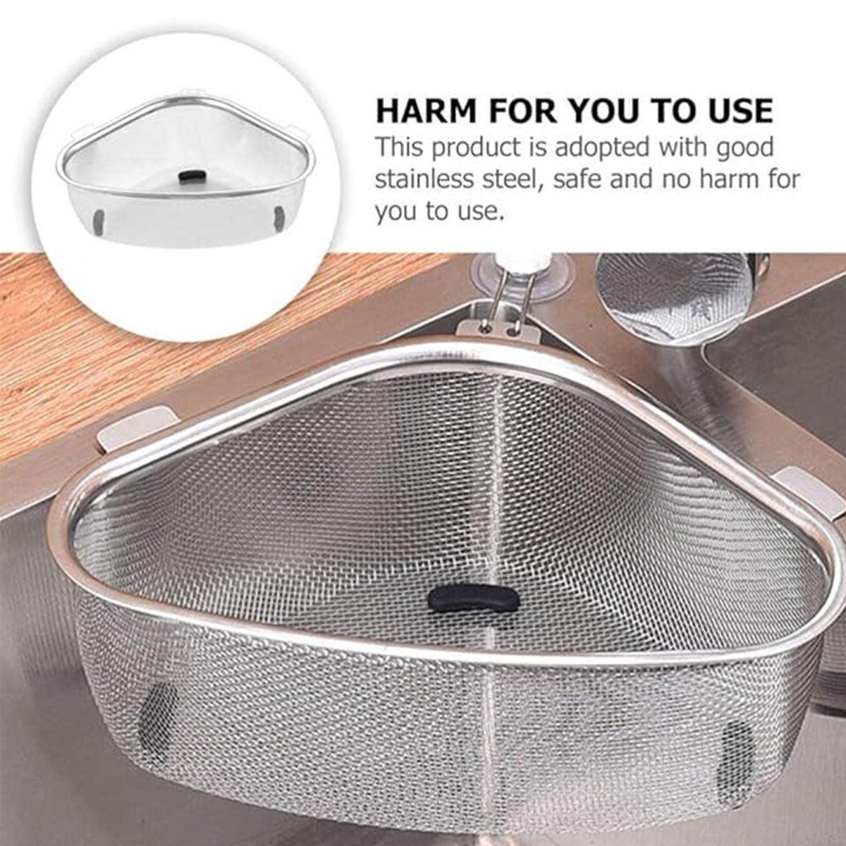 Triangle Sink Strainer Basket Household Kitchen Shelf Leftover Draining Rack 4
