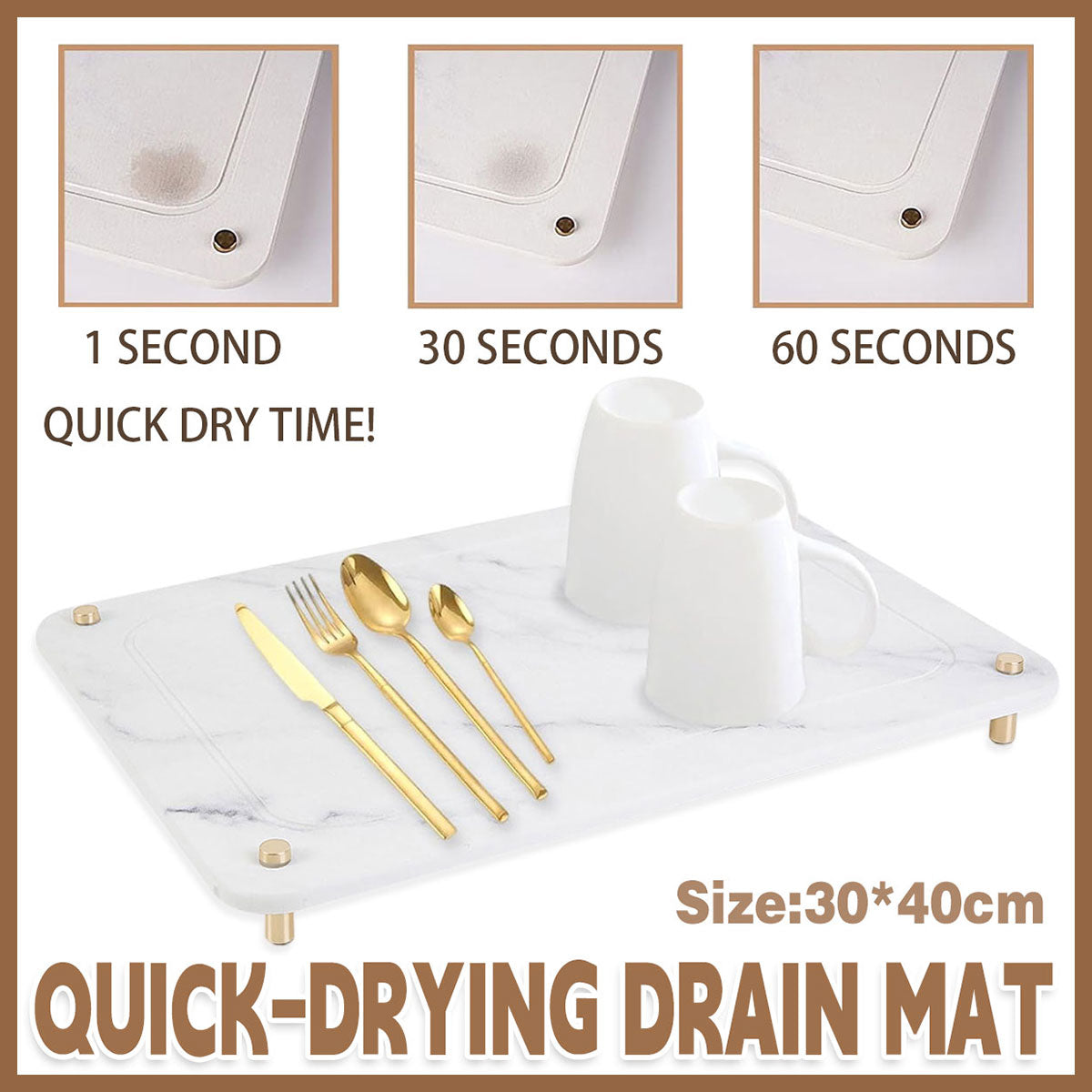 Diatom Mud Water Draining Pad Kitchen Faucet Washbasin Water Absorbing Mat