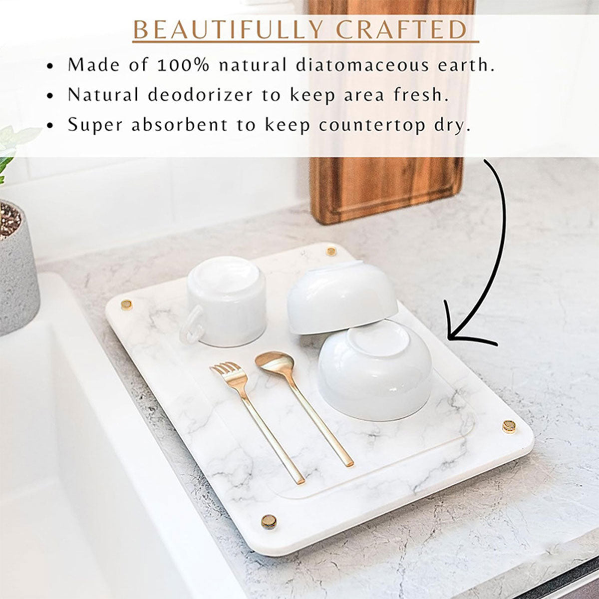 Diatom Mud Water Draining Pad Kitchen Faucet Washbasin Water Absorbing Mat 4