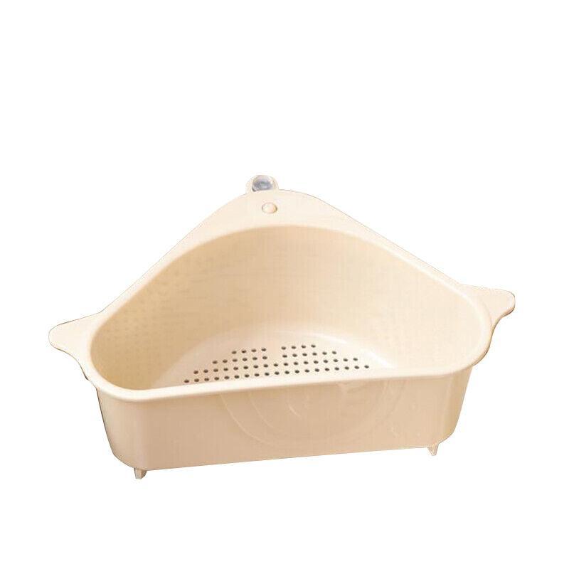 Triangle Sink Kitchen Storage Drain Basket Rack Shelf Holder Strainer Organizer - Beige 8