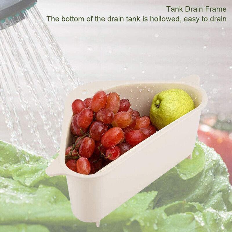 Triangle Sink Kitchen Storage Drain Basket Rack Shelf Holder Strainer Organizer - Grey 3