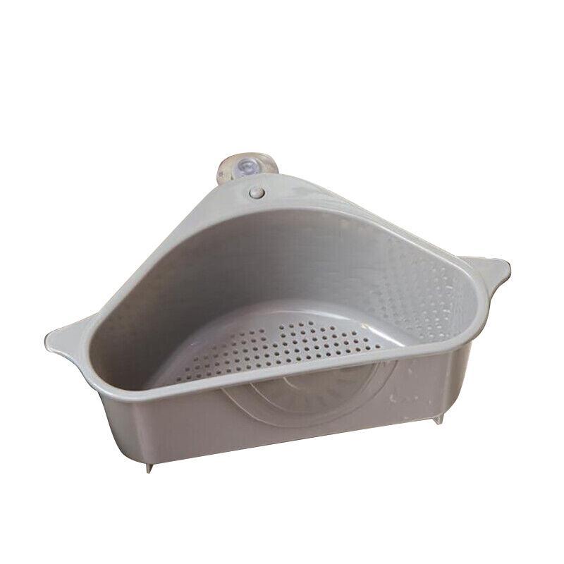 Triangle Sink Kitchen Storage Drain Basket Rack Shelf Holder Strainer Organizer - Grey 6