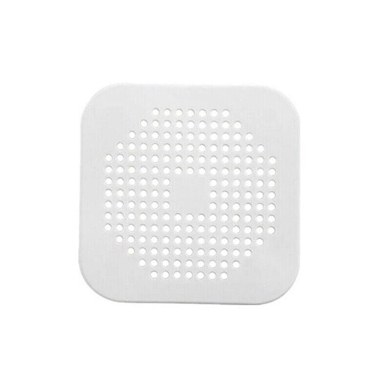 2Pc Square Drain Cover For Shower Drain Hair Catcher Flat Silicone Plug For Bath - 2PCS-White 6