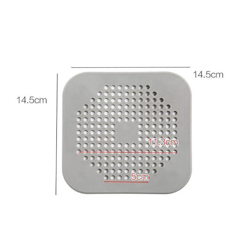 2Pc Square Drain Cover For Shower Drain Hair Catcher Flat Silicone Plug For Bath - 1PC White+ 1PC Grey 5
