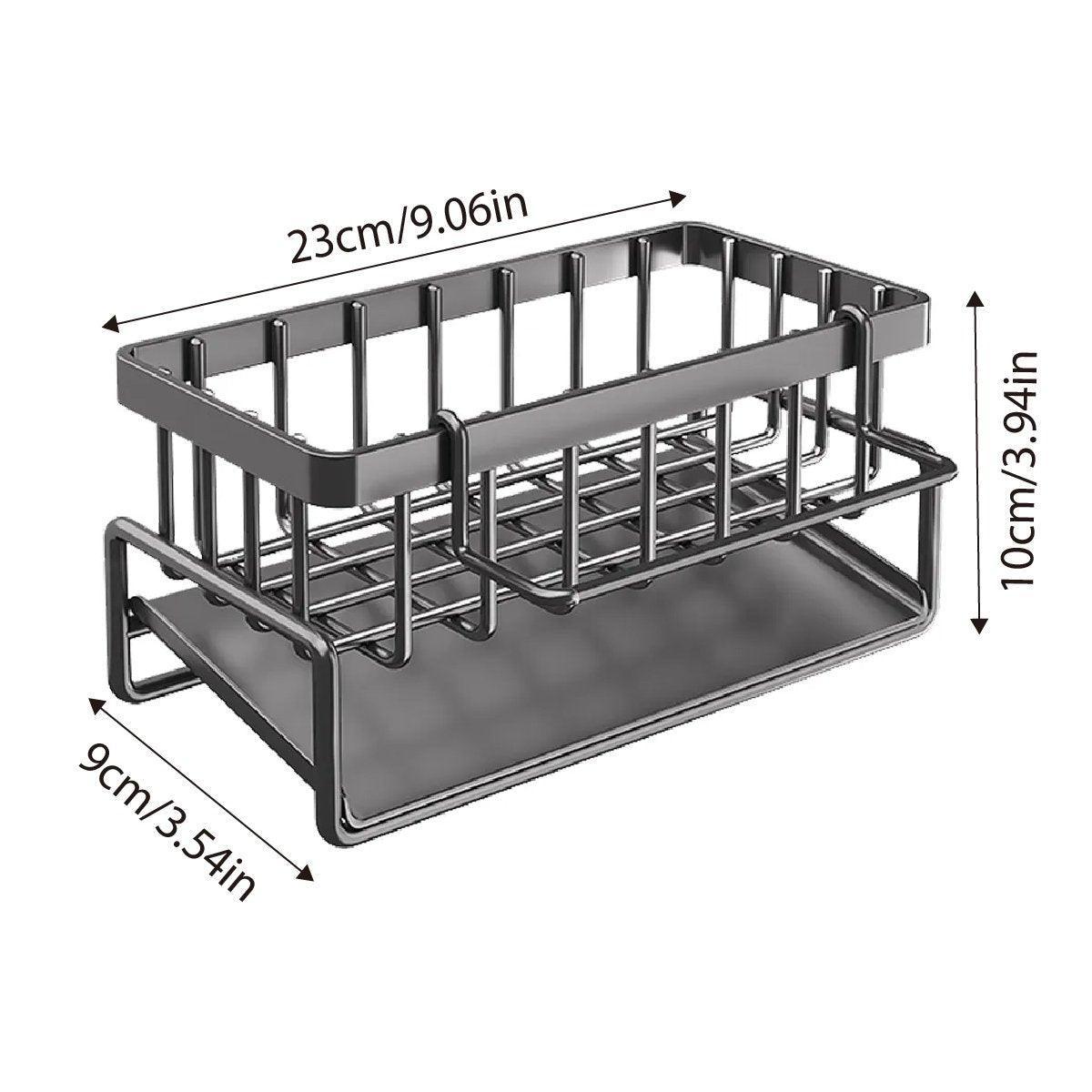 Kitchen Sink Caddy Storage Organizer Steel Sponge Soap Brush Holder Faucet Rack 3