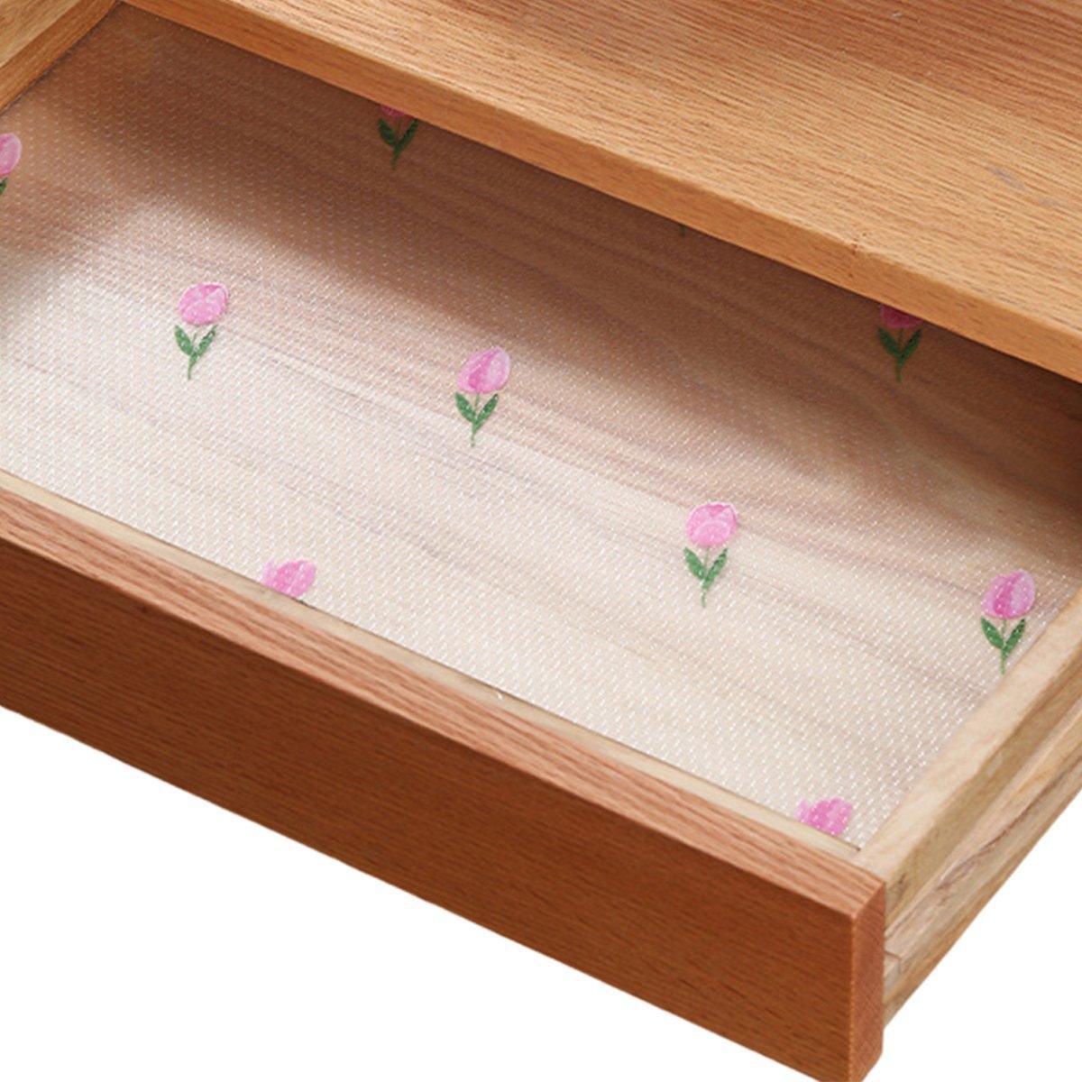Household Drawer Liner Paper Wardrobe Dustproof Cabinet Mat Grease Proof Mat - Tulip 12