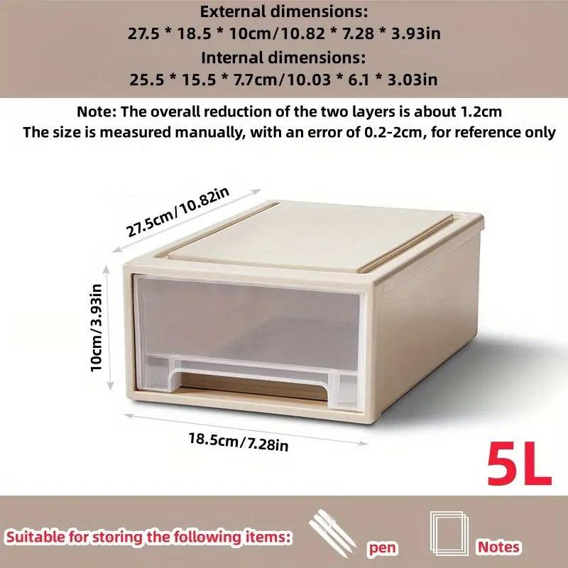Transparent Stackable Drawer Storage Box for Shoes Clothes Household Organiser 3