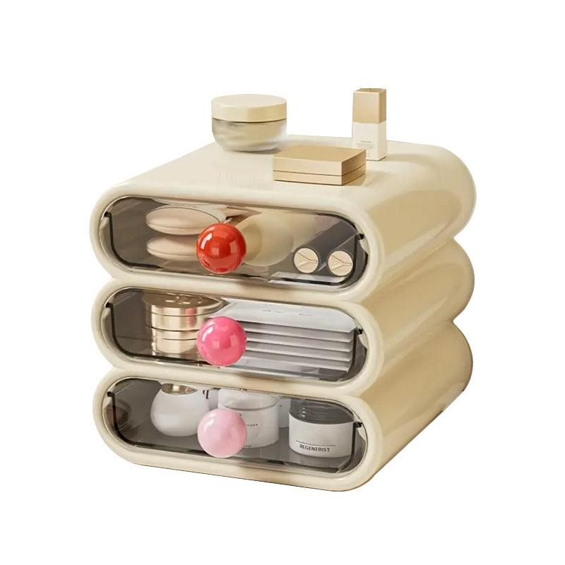 Drawer Cosmetic Organizer Desktop Storage Organizer for Makeup Desk Accessories - White 6