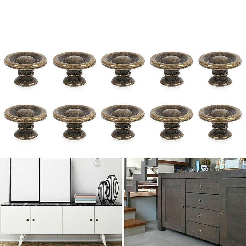 10/20/40Pcs Antique Brass Drawer Knobs Vintage Cabinet Handles Cupboard Pulls - 10PCS 4