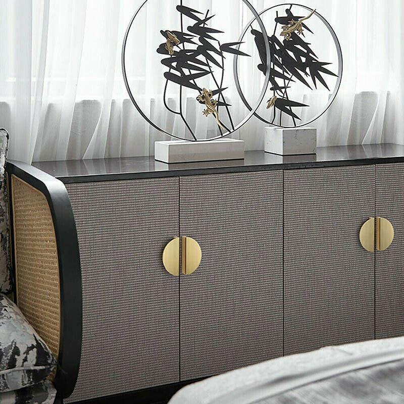 Door Pull With Screws Cupboard Handle Decor Home Semi Circle Cabinet Knob Diy - Copper 4