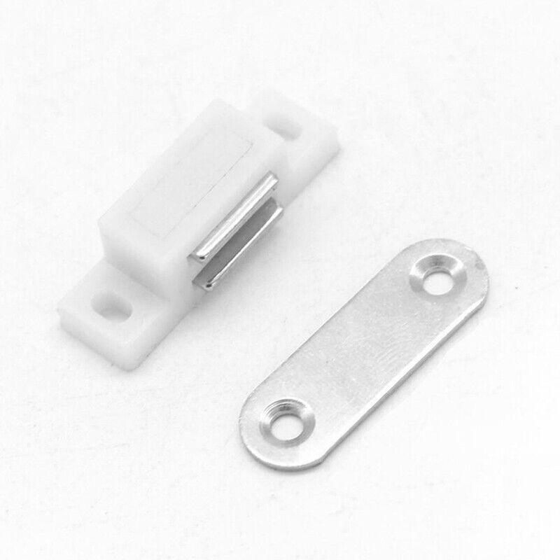 2/6/10/24/48Pcs White Magnetic Door Catch Cupboard Cabinet Wardrobe Drawer Latch - 2PCS 10