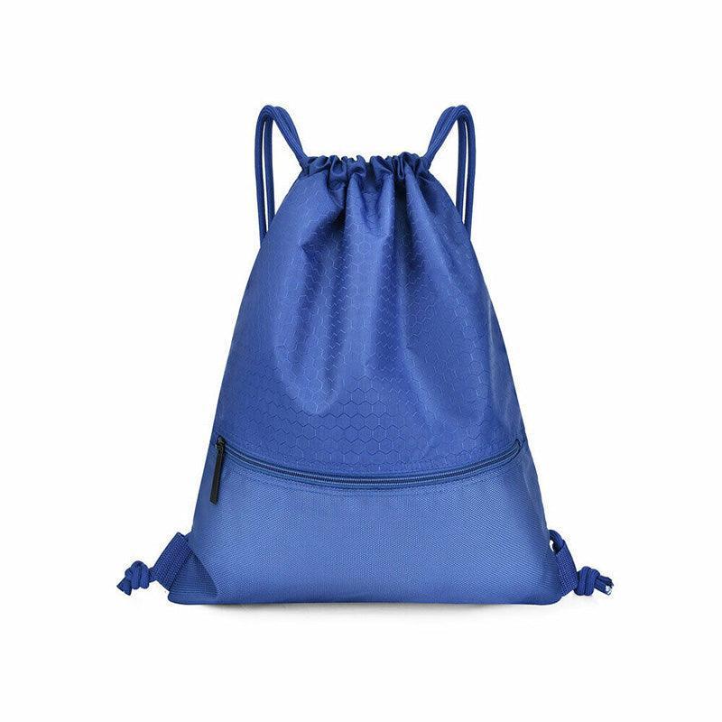 Backpack Sport Pack String Tote Gym Bag Cinch Sack School Drawstring Capacity - Blue 7