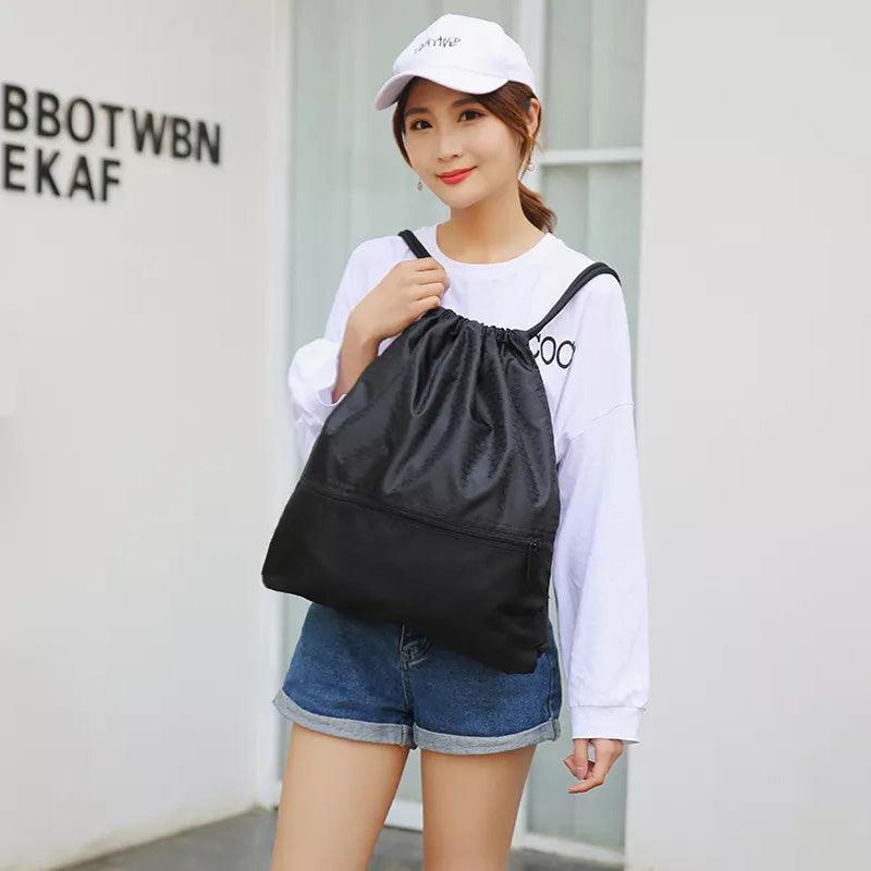 Backpack Sport Pack String Tote Gym Bag Cinch Sack School Drawstring Capacity - Green 5