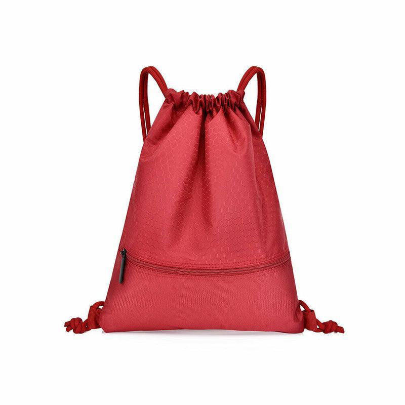 Backpack Sport Pack String Tote Gym Bag Cinch Sack School Drawstring Capacity - Orange 8