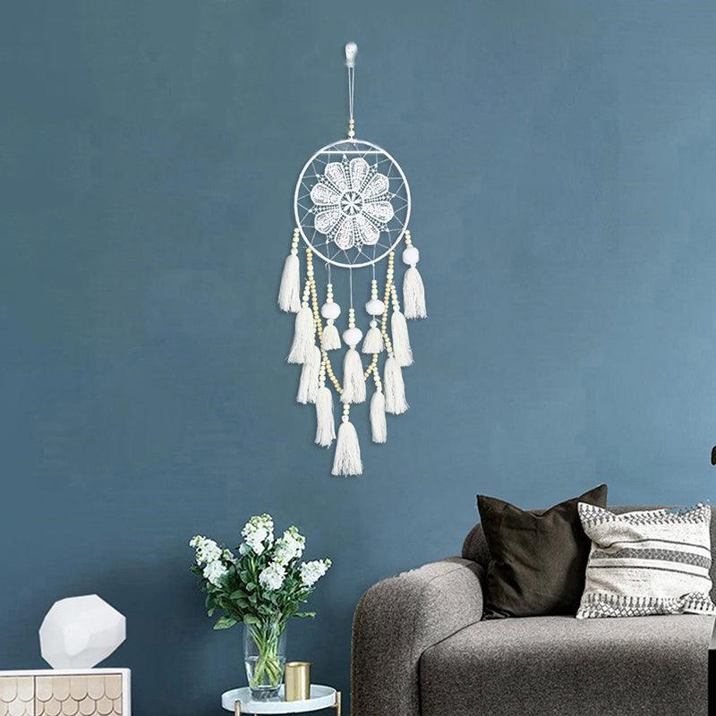 Handmade Dream Catcher Natural Macrame Hairball Art Wall Hanging Room Home Decor 5