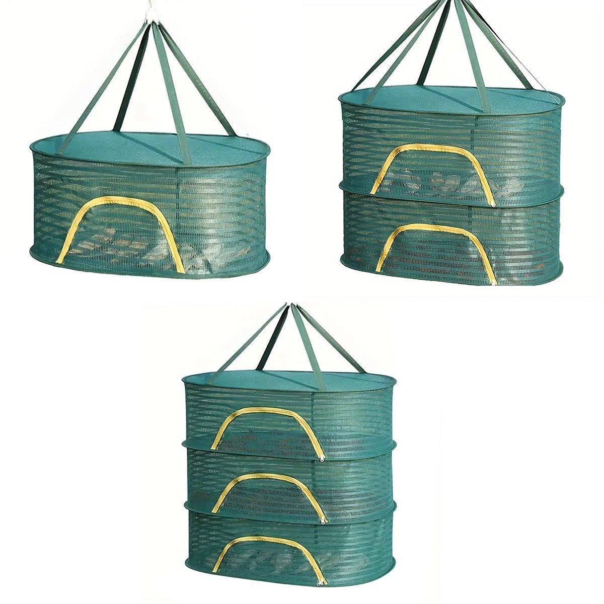 Anti Mosquito Fully Enclosed Drying Net Basket for Fish Vegetables Fruit Herbs - Double layer