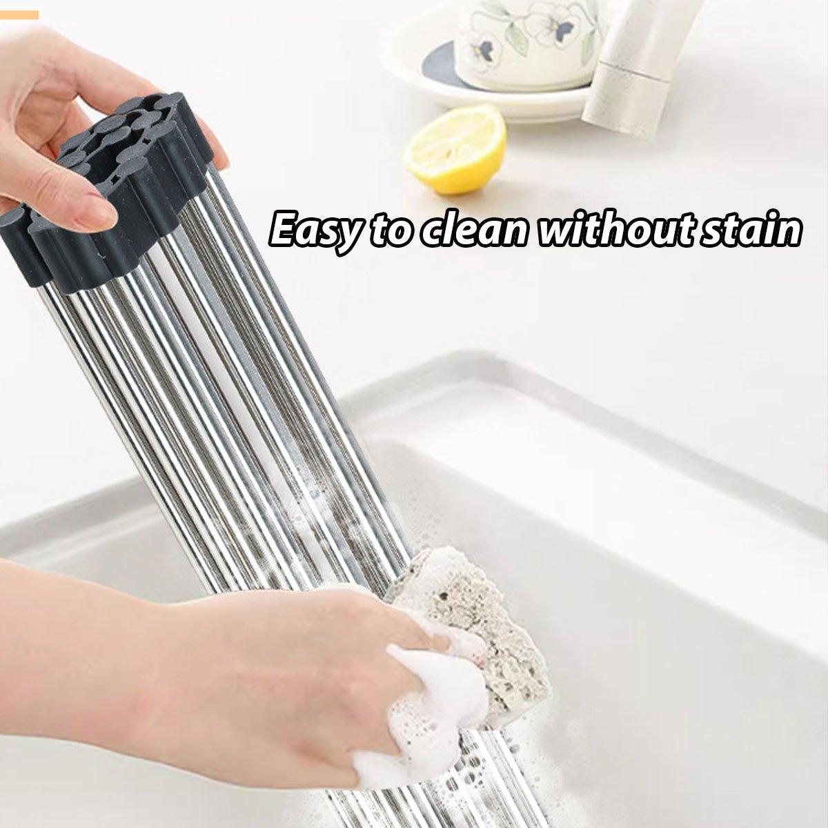 Multifunctional Stainless Steel Draining Rack Folding Sink Organizer for Kitchen - 580 x 400mm 5