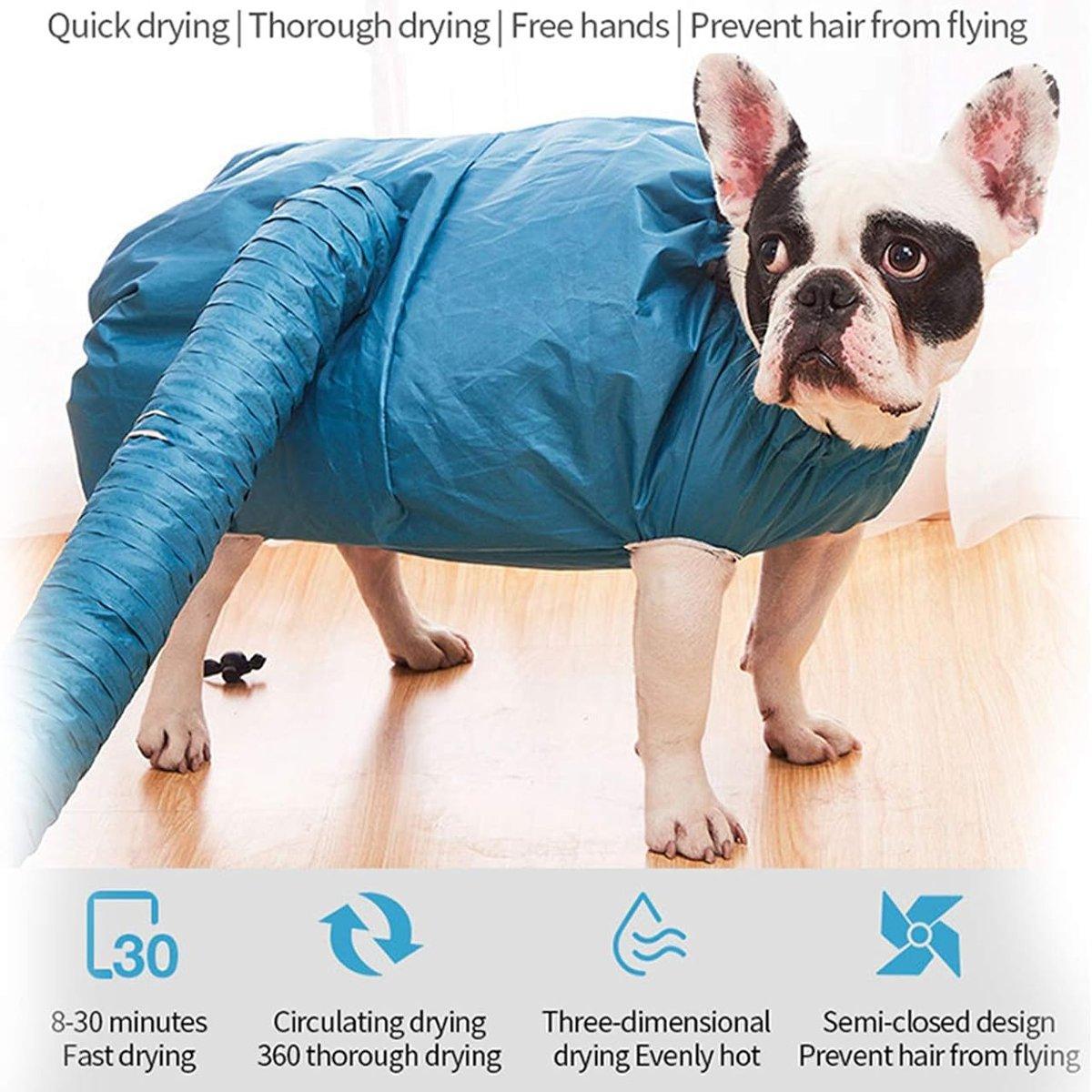 Pet Dog Cat Grooming Blower Hair Dryer Drying Bag Dry Cleaning Bathing Folding - M 3