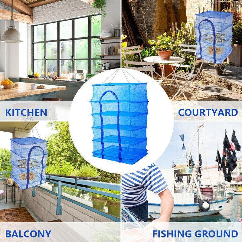Air Dry Drying Net Vegetable Dehydrator Fruit Meat Fishing Jerky Food Beef Fish - 5Tiers 5