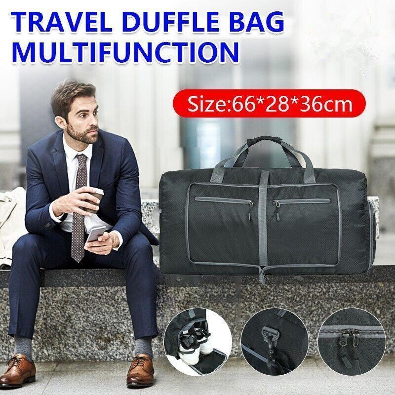 70L Large Travel Duffle Bag Foldable Waterproof Gym Bag with Shoe Compartment