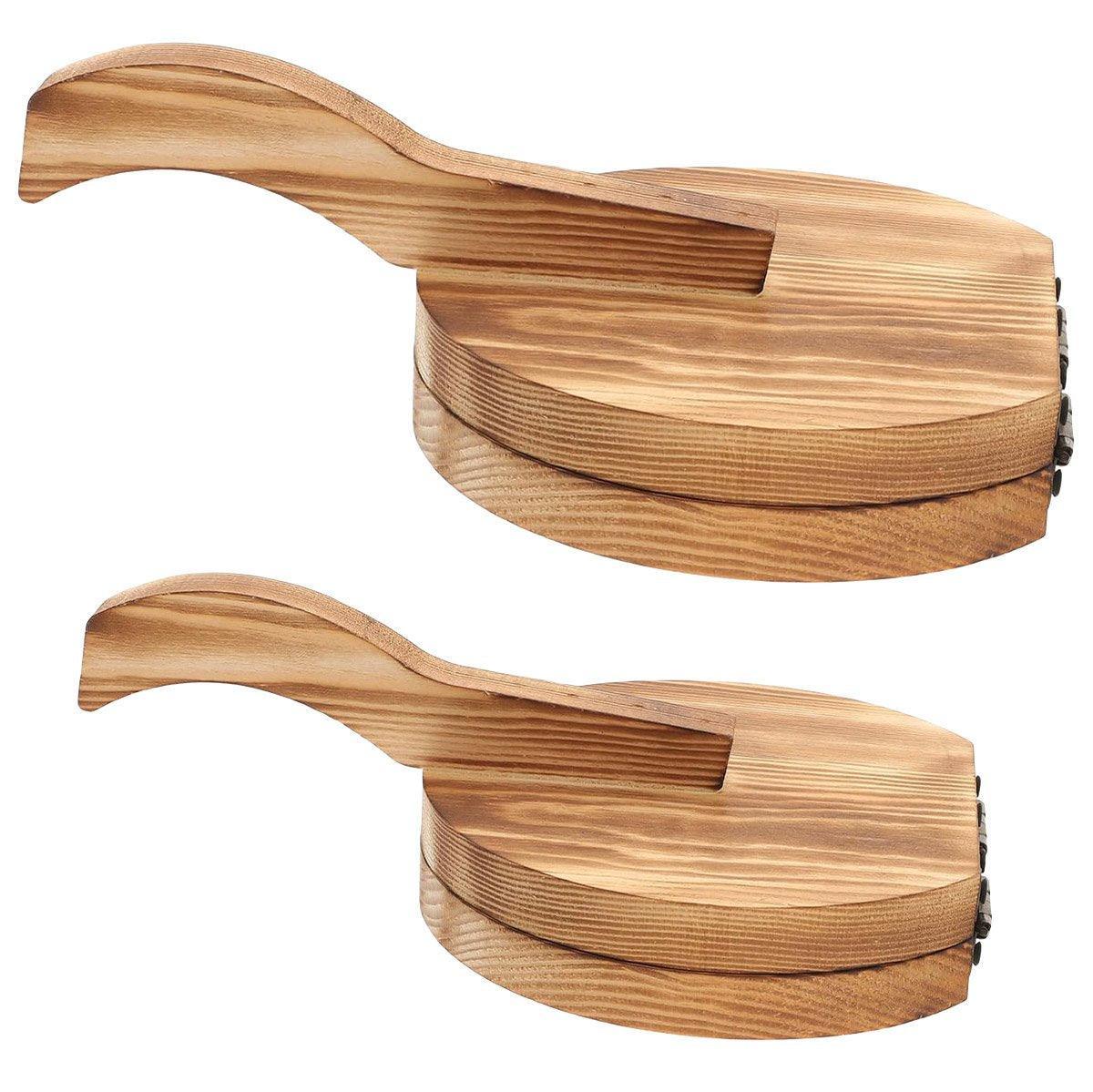 Wooden Dumpling Wrapper Maker Hand Press Dough Roller for Kitchen Cooking - 16.5CM