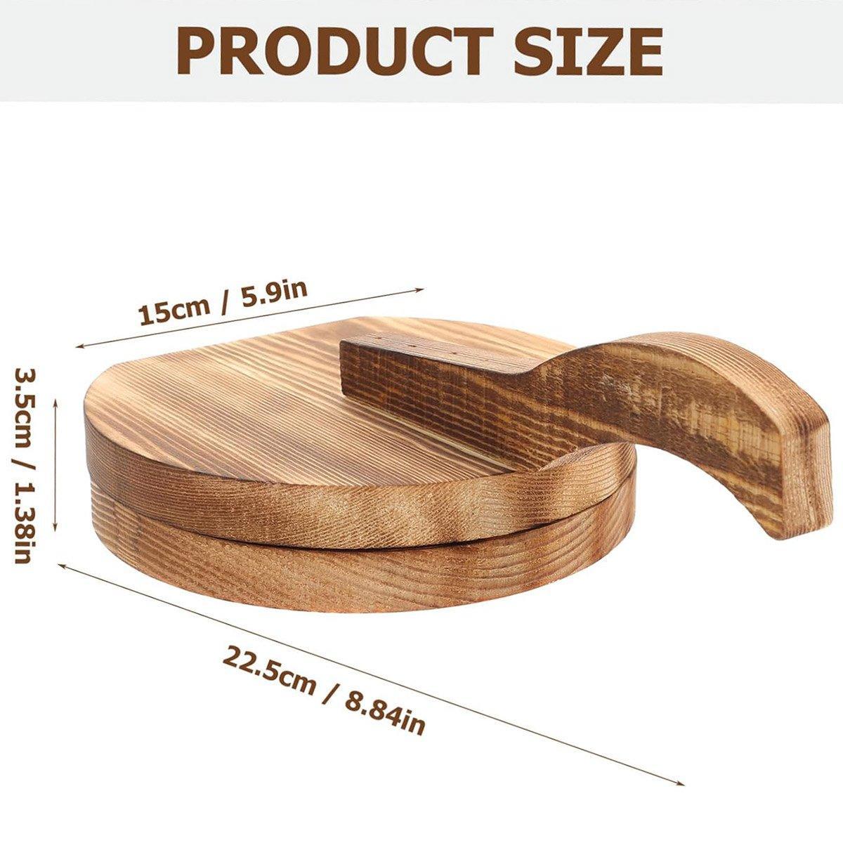 Wooden Dumpling Wrapper Maker Hand Press Dough Roller for Kitchen Cooking - 16.5CM 3