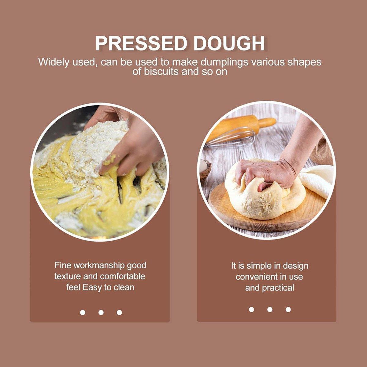 Wooden Dumpling Wrapper Maker Hand Press Dough Roller for Kitchen Cooking - 16.5CM 5