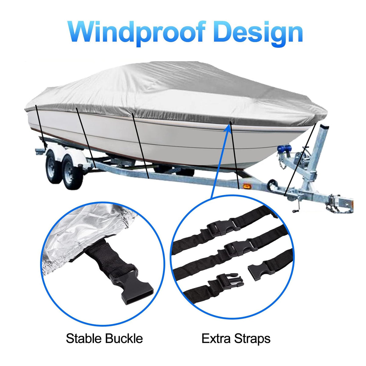 Outdoor V Yacht Dust Cover Waterproof Sun Protection Boat Hull Cover Rain Shield 4