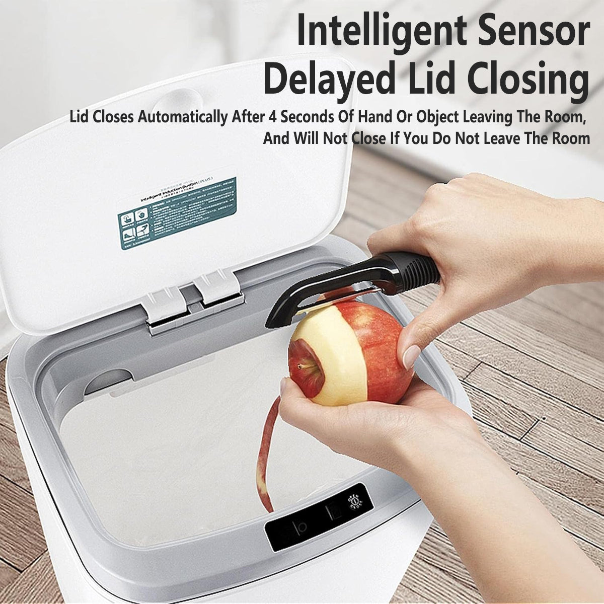 Sensor Trash Bin Touchless 16L White Automatic Motion Kitchen Rubbish Can 4