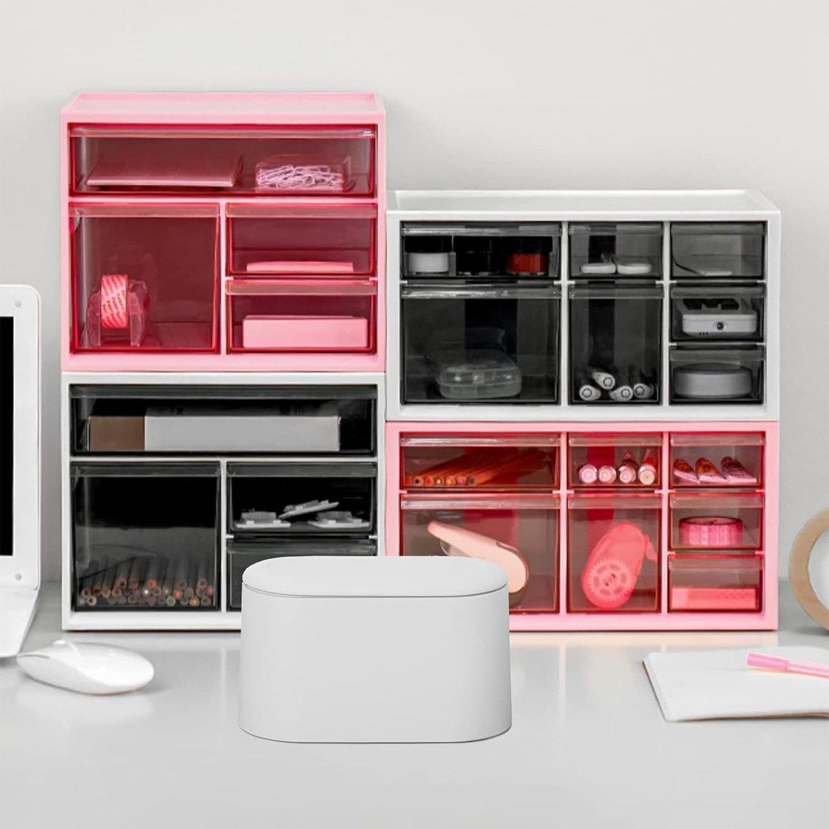 Desktop Wastebasket Organizer Small Trash Bin Compact Wastebasket for Office Use 4