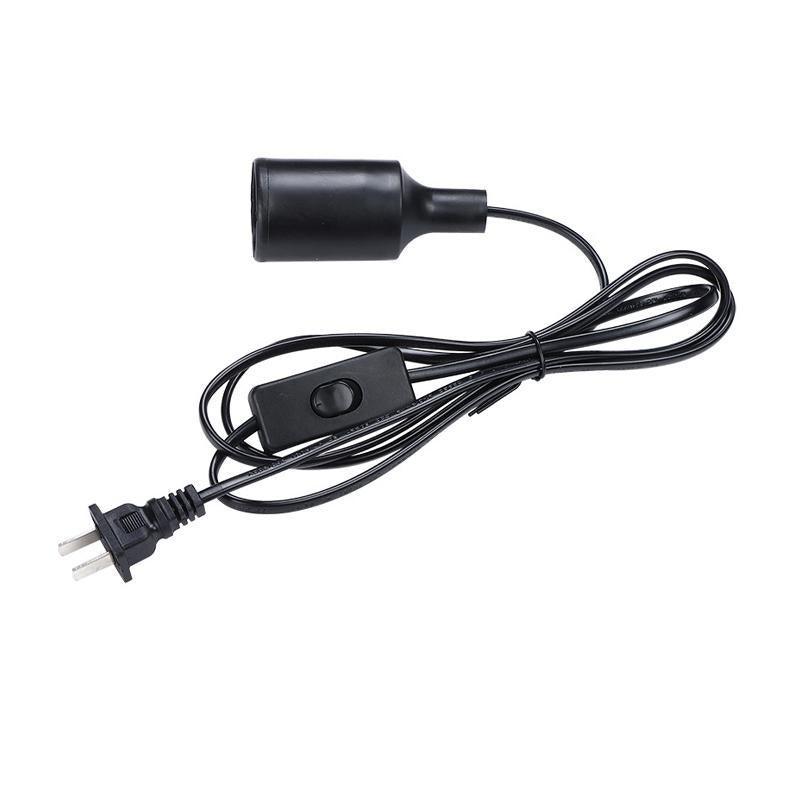 E27 Cable Cord With Switch Au Plug Pendant Lamp Base Light Bulb Holder Socket - Black 1PC 6