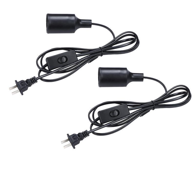E27 Cable Cord With Switch Au Plug Pendant Lamp Base Light Bulb Holder Socket - Black 1PC 8