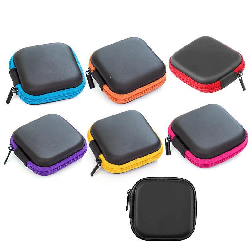 Portable Hard Case Pouch Storage Bag For Earphone Headphone Earbuds Cable - Blue