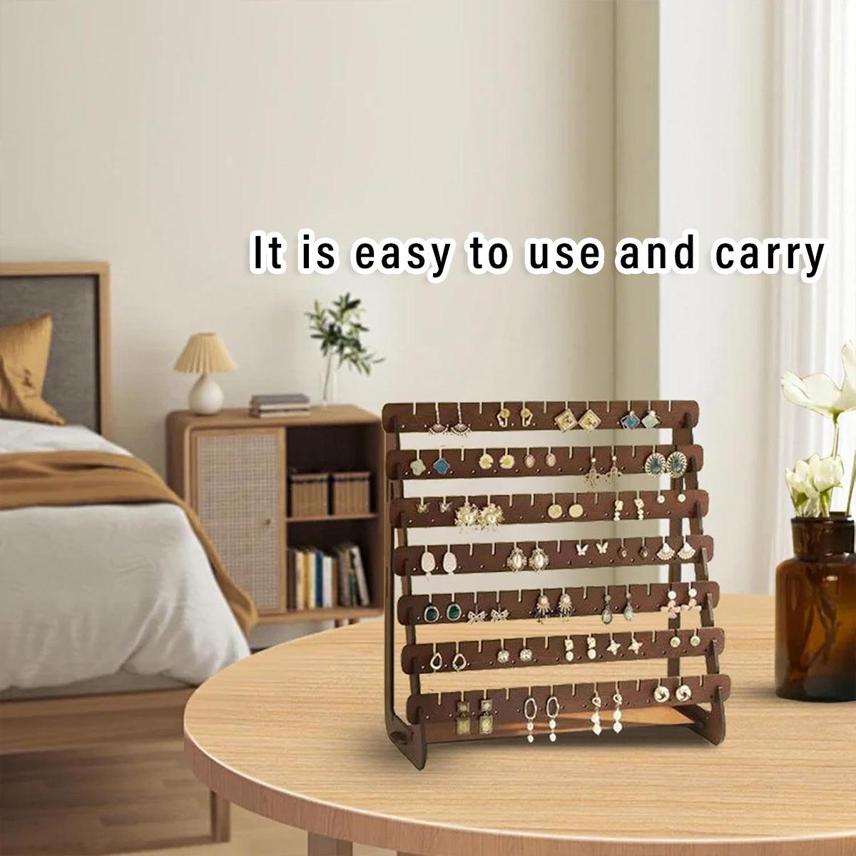 Vintage Wooden Earring Holder Jewelry Display Stand Organizer for Earrings 4
