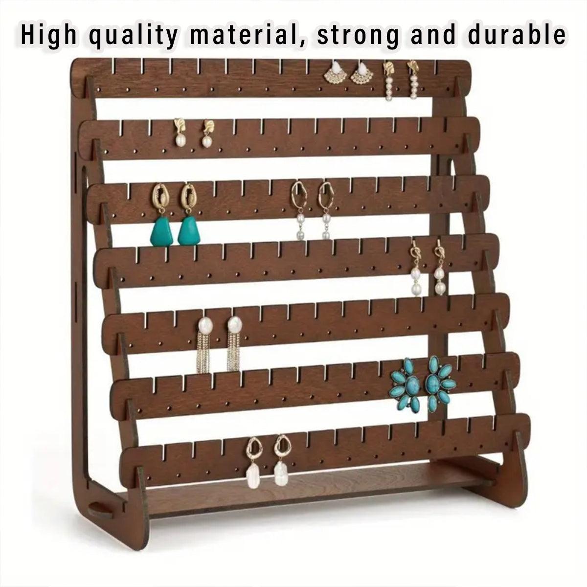 Vintage Wooden Earring Holder Jewelry Display Stand Organizer for Earrings 5