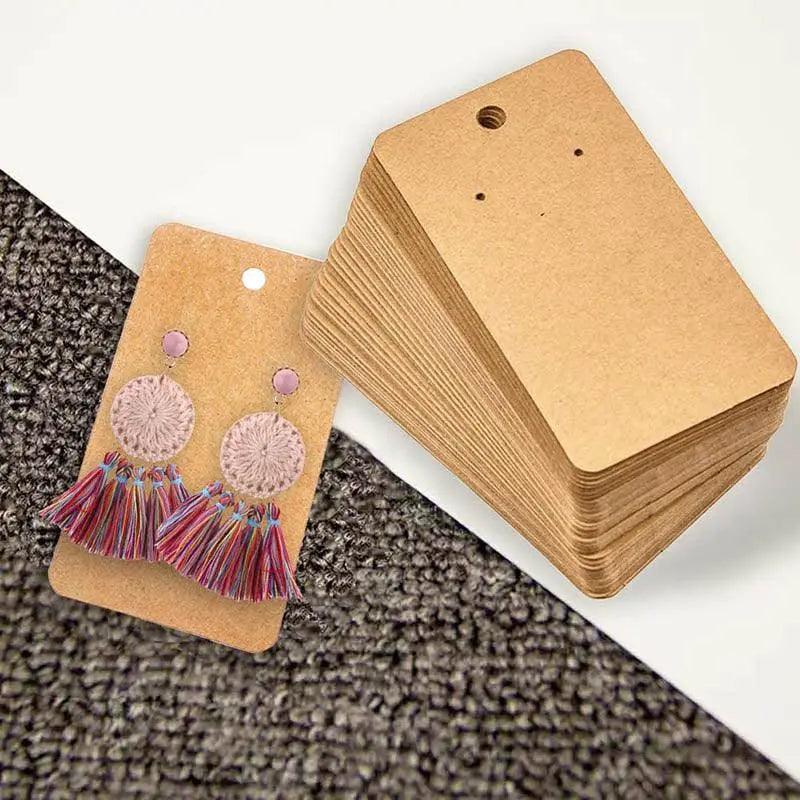 100Pcs Cardboard Earring Display Cards for Jewelry Accessories - White 3