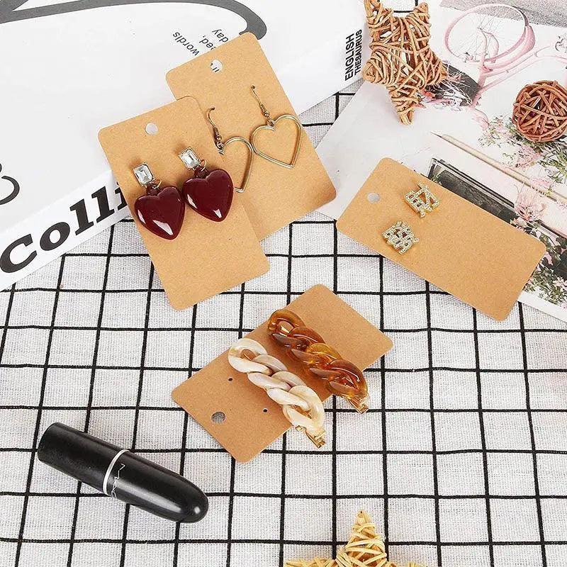 100Pcs Cardboard Earring Display Cards for Jewelry Accessories - White 5