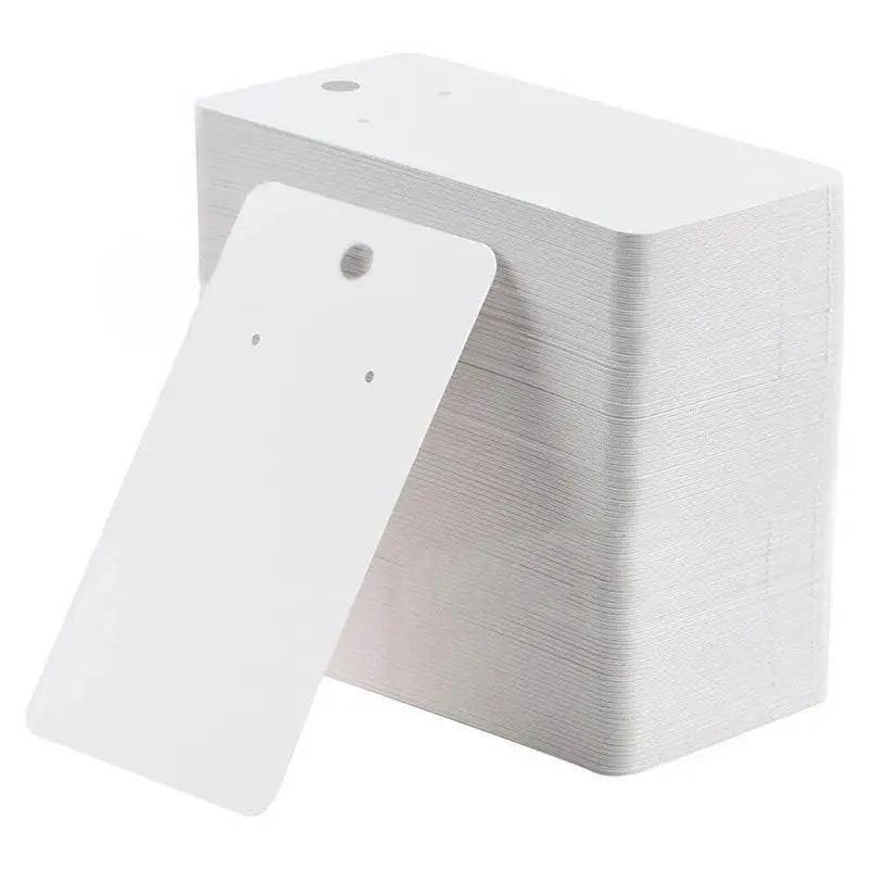 100Pcs Cardboard Earring Display Cards for Jewelry Accessories - White 6