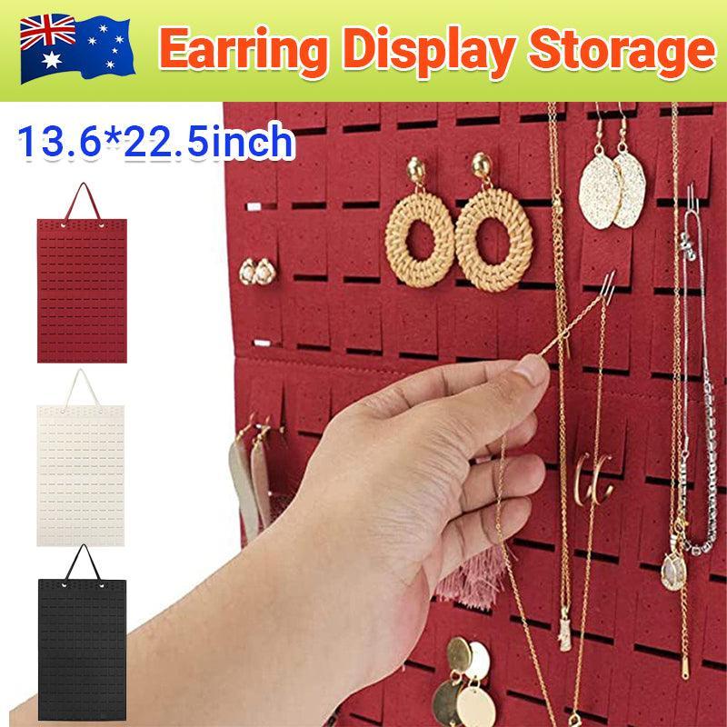 Hanging Jewelry Organizer Closet Necklace Holder Felt Jewelry Roll Jewelry - Black