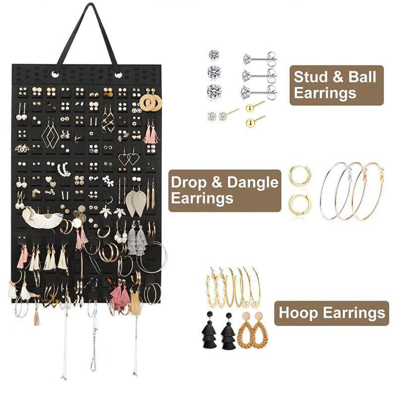 Hanging Jewelry Organizer Closet Necklace Holder Felt Jewelry Roll Jewelry - White 3