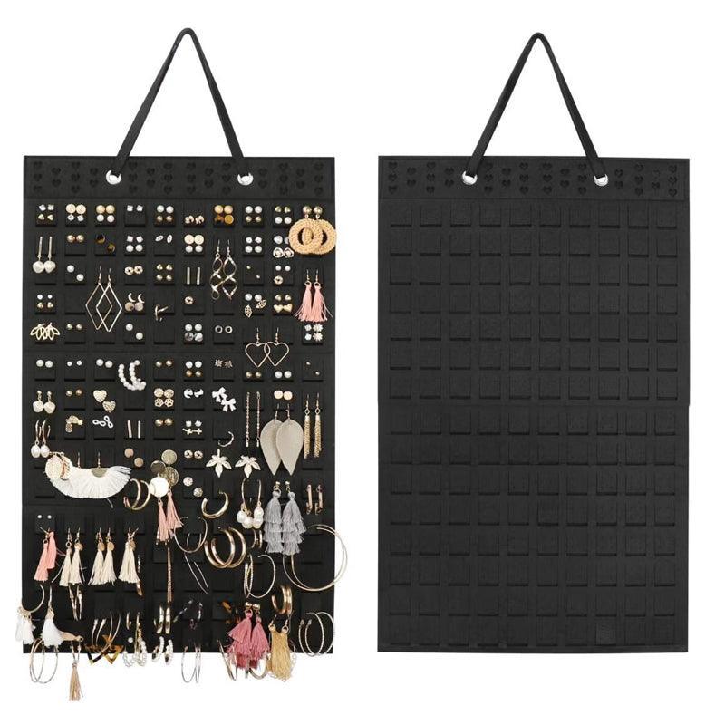 Hanging Jewelry Organizer Closet Necklace Holder Felt Jewelry Roll Jewelry - White 7