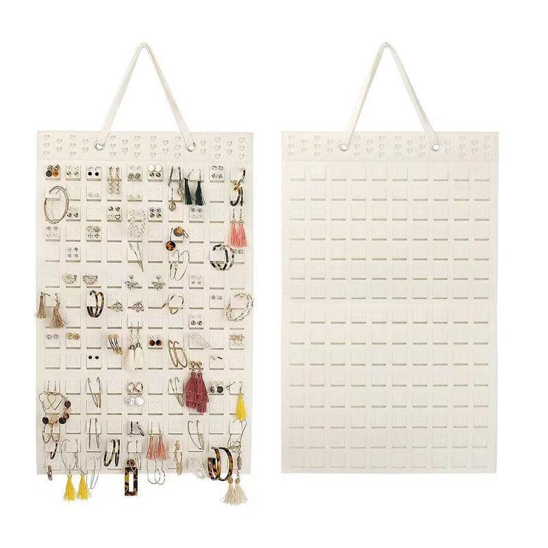 Hanging Jewelry Organizer Closet Necklace Holder Felt Jewelry Roll Jewelry - White 8