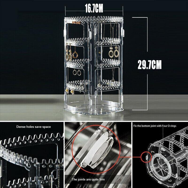 360-Degree Rotating Earring Holder Jewellery Rack Display Stand Organizer 3