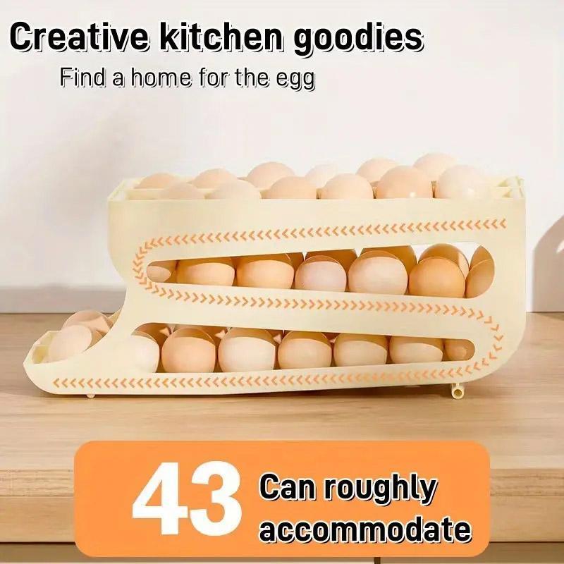Sliding Egg Carton Refrigerator Storage for Kitchen Egg Holder and Organizer - Yellow 4
