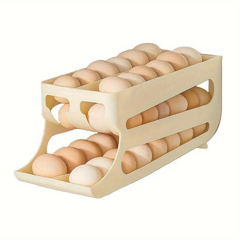 Sliding Egg Carton Refrigerator Storage for Kitchen Egg Holder and Organizer - Yellow 6