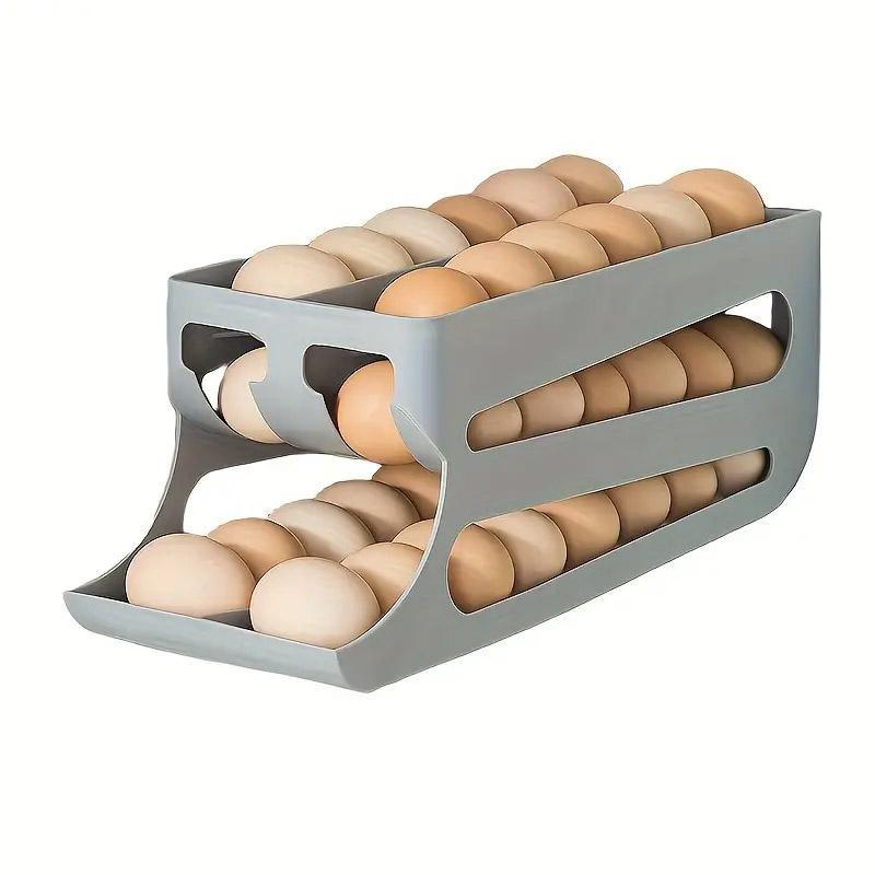 Sliding Egg Carton Refrigerator Storage for Kitchen Egg Holder and Organizer - Yellow 7