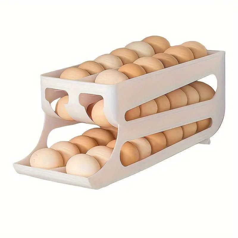 Sliding Egg Carton Refrigerator Storage for Kitchen Egg Holder and Organizer - Yellow 8