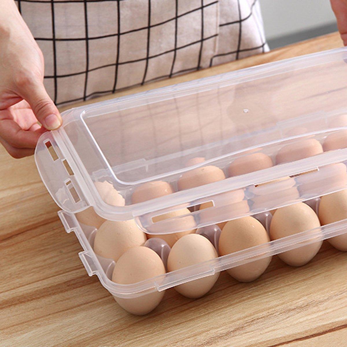 2x Eggs Keeper Trays 18 Slots Storage Box Containers Kitchen Refrigerator Holder 4