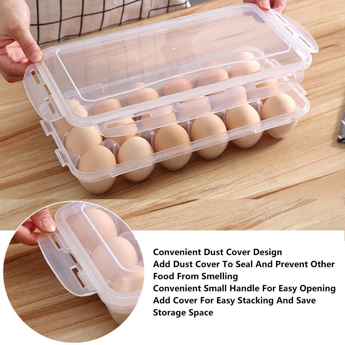2x Eggs Keeper Trays 18 Slots Storage Box Containers Kitchen Refrigerator Holder 5